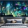 Cyberpunk cyberpunk 2077 fondo tela colgante bar ins decoración escena nocturna póster dormitorio tapiz pintura mural