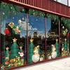 Suministros para Decoración Navideña Pegatinas Estáticas para Ventana Vidrio Puerta Arreglo de Escena Copo de Nieve Anciano Árbol Pegatinas Transfronterizo