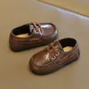 Zapatos de Cuero Retro Británicos para Niños con Suelas Suaves, Nuevos Mocasines Casuales de Otoño para Niños, Zapatos Individuales para Niños Pequeños
