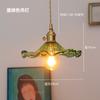 Lustre retrô de folha de lótus estilo japonês, luminárias simples nórdicas para restaurante, corredor, varanda, bar, corredor, lustre de vidro latão