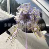 Nuevo 6.4cm gasa de nieve a través de flor grande dorada a mano flor flor empaque de regalo decoración de coche de boda flor 70#