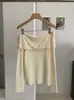 KEKEZOON Moda Coreana Estilo Outono Início Tricô de Um Ombro Afinando Valorizando Temperamento Tomara-que-caia para Mulheres 9148