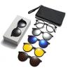 Gafas de Sol Polarizadas con Clip Magnético, Clip para Gafas Retro para Miopía, Doble Uso para Conducir, Polarizadas Anti-UV