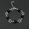 Nuevo Pulsera de Estrella Hueca Perla Retro Moderna Nicho Moda Punk Gama Alta Popular Versátil Joyería de Mano