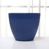 Maceteros de Plástico Grueso de Estilo Nuevo y Sencillo con Base para Plantas Verdes, Macetas de Plantación Coloridas al por Mayor, Macetas Redondas con Rayas Verticales
