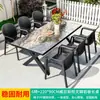 Mesas e Cadeiras de Exterior Pátio Jardim Lazer Villa Terraço de Ardósia ao Ar Livre Mesa de Jantar Loja de Chá com Leite Mesas e Cadeiras de Exterior