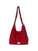 Bolso de Lona con Lunares y Pliegues Estilo Coreano para Mujer, Bolso de Hombro Cruzado de Gran Capacidad Estilo Coreano, Versátil Bolso Nube para el Viaje Diario