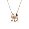 Buena Suerte y Bendición Candado Ruyi Acero Titanio Chapado Oro 18K Collar Cadena Clavícula para Mujer Estilo Étnico Nube Auspiciosa Colgante Exquisito