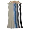 Atacado de Roupas Femininas Puro Desejo Sexy Garota Hot Temperamento Moda Slim Vestido Sem Mangas Verão Feminino Saia Cauda de Peixe Cobrindo o Quadril