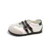 Sapatos Mary Jane Casuais Planos da Moda para Meninas Coleção Primavera e Outono 2025 Novos Versáteis Sapatos Rasos de Couro com Fivela Dupla