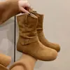 2026 Botines Nuevos de Otoño Merade con Plataforma Interna Pequeños Bajos Súper Bonitos Estilo Caliente Botas Birkenstock Apiladas para Mujer con Faldas