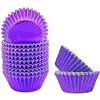 Tubo de PVC de Colores Transfronterizo Taza de Papel para Hornear Pasteles Papel de Aluminio Engrosado Bandeja de Papel para Pasteles a Prueba de Aceite 100 Piezas