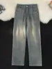 Jeans Masculino de Outono e Inverno Nova Marca Transfronteiriça Tendência Versátil High-End Simples Retrô Casual Slim Reto Calças