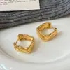 Moda Versátil para Viajes Cotidianos Personalidad Única Estilo Ins Colección de Pendientes Dorados Acolchados Temperamento de Lujo Ligero Pendientes de Alta Gama