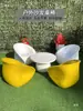 Mesa de Centro Redonda de Fibra de Vidrio Mesa Auxiliar para Apartamentos Pequeños, Simple y Lujosa, Mesa de Ocio para Balcón Exterior, Impermeable