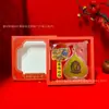 Nuevo Colgante de Hoja de Bodhi de Buda Zodiacal Oro Puro 999 12 Signos del Zodiaco Pegatinas para Teléfono Móvil Set de Caja de Regalo Venta al por Mayor