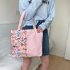 Bolsa de Lona Original de Dibujos Animados para Mujer 2025 Nueva Bolsa de Hombro de Gran Capacidad Bolsa para Estudiantes Tutorías Bolsa Tote de Nicho para Viajes