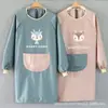 Delantal para cocina casera, impermeable y a prueba de aceite, overol de cocina para mujer, ropa de trabajo elegante con mangas largas