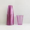 Suministro transfronterizo de polvo de oro Taza PS plástico duro jugo postre 210ml Taza de aviación flash Taza Oro Rosa