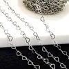 Cadena de retención de color oro blanco para bricolaje, con forma de corazón de melocotón, círculo, flor, cadena larga, collar, pulsera, tobillera, accesorios de joyería, material