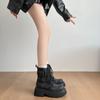 Estilo Británico Alta Gama Sentido Botines Cortos Calle Frita Motocicleta Atractivo Suela Gruesa Botas Martin Mujer 2024 Nuevo Otoño e Invierno Botas Negras