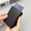 Portatarjetas antirrobo transfronterizo con patrón de fibra de carbono RFID, tarjetero anti-desmagnetización, el portatarjetas emergente de aluminio más vendido de Amazon, en stock