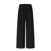 Otoño 2026 Transfronterizo Nuevo para Mujer Casual Color Sólido Tela Texturizada Nudo en la Cintura Bolsillos Inclinados Pantalones de Pierna Ancha