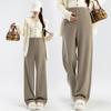 7301 # Foto Real de Pantalones de Mujer Embarazada M-3XL con Cordón Lateral y Bolsillo con Solapa, Pantalones Rectos de Terciopelo de Algodón Europeo de Alta Calidad, Pantalones de Pierna Ancha para Usar Afuera