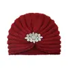 Gorro de Punto con Pedrería Transfronterizo Europeo y Americano, Gorro de Lana, Turbante Indio, Gorro de Invierno Cálido para Proteger las Orejas