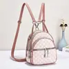 Mochila Estilo Coreano Retro com Estampa Nova 2026 para Mulheres, Zíper Multicamadas, Grande Capacidade, Bolsa Redonda Pequena Versátil, Fonte Atacadista