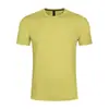 Camiseta de hombre estilo Di, color liso, cuello redondo, manga corta, transpirable, de secado rápido, antiarrugas, adecuada para correr, entrenamiento físico y fitness