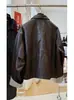 Chaqueta de cuero casual con solapa estilo coreano 2026 para mujer, súper elegante, parka corta única de alta gama para otoño