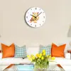 Relógio de parede de acrílico transparente com padrão de coruja animal, moda simples, decoração para casa, atacado