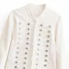Comercio Exterior Transfronterizo Ropa de Mujer 2026 Moda Europea y Americana Hebilla de Nudo Decoración Cuello Alto Ajustado Chaqueta de Mujer A712176