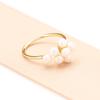 Anillo de flor de perla de agua dulce con temperamento suave, chapado en oro, apertura de nicho, anillo ajustable para dieta, anillo para mujer que combina con todo.