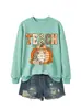 Amazon eBay loja independente casual moda versátil feminina moletom xadrez estampa de leopardo floral abóbora