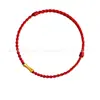 Pulsera de Oro Puro 999 con Cuentas de la Suerte, Hilo Rojo para el Año de Nacimiento, Mes Completo del Bebé, Adulto, Ceremonia de Apertura, Joyería de Oro, Regalo Casual