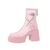 Botas Martin de Hebilla con Suela Gruesa Estilo Británico, Nuevas Botas de Malla Transpirable con Patchwork para Verano 2026 para Personas Bajitas