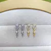 Joyas hechas a mano DIY aretes de perlas, monturas vacías para aretes de perlas, accesorios para aretes de circonita gota de agua al por mayor