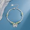 Pulseira de borboleta de jade Hetian prata quebrada design nicho retrô nova garota chinesa imitação de jade alto senso presente de aniversário