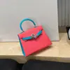 Nuevo Bolso de Mujer 2026 con Estampado de Palma en Color Contrastante Tipo Kelly, Bolso de Mano de Gran Capacidad a la Moda, Bolso Versátil de Hombro y Cruzado, Moderno
