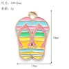 Serie de Playa de Verano Aleación Gota de Aceite Colgantes DIY Sombrilla Chanclas Gafas de Sol Pulsera Collar Materiales para Hacer