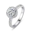 Anillo de Diamante de Carbono Alto Ocho Corazones y Ocho Flechas para Mujer Un Quilate Simple Seis Garras Anillo de Diamante de Boda Suministro en Vivo de Tiktok Kuaishou