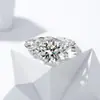 Anel Feminino de Prata de Lei S925 com Diamante Moissanita Nicho Simples High-End Moda Estilo Europeu e Americano Transfronteiriço Luxo Leve Anel de Prata