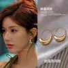 Pendientes Geométricos Frescos del Mismo Estilo de Zhao Lusi para Mujer, Joyería de Pendientes de Botón Exquisitos de Lujo Ligero de Nicho de Gama Alta