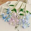 Flores de Lirio Simuladas Impresas en 3D para Decoración de Sala de Estar y Mesa de Comedor, Flores Artificiales de Lirio de 4 Cabezas, Flores Falsas para Arreglos Florales de Salón de Bodas