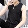 Chaleco de marca de moda para hombre, verano, cuello en V, deportivo, fitness, chaleco de vallas, secado rápido, seda de hielo, sin mangas, camiseta interior fina