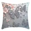 TEMU Funda de Almohada de Lino con Estampado de Mariposa 3D Imitación Color Retro Mariposa con Lentejuelas Brillantes