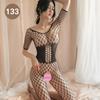 Airu lingerie sexy sexy malha jacquard vazada meias paixão sedutora macacão justo aberto 133