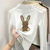 Ropa interior térmica para niñas de otoño e invierno, camiseta térmica de forro polar de doble cara, camiseta de manga larga, camisa de otoño de cuello semi-alto para niñas pequeñas